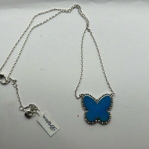 Brighton Twinkle Volar Necklace NWT Butterfly design. Brazilian Blue Quartz